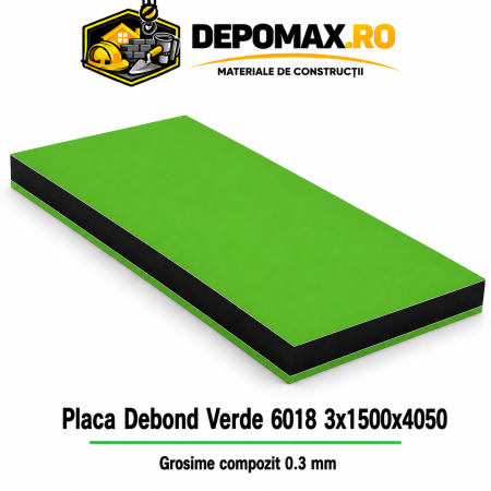 Placa BOND Verde 6018 3mm, 1500x4050mm, aluminiu 0.3mm
